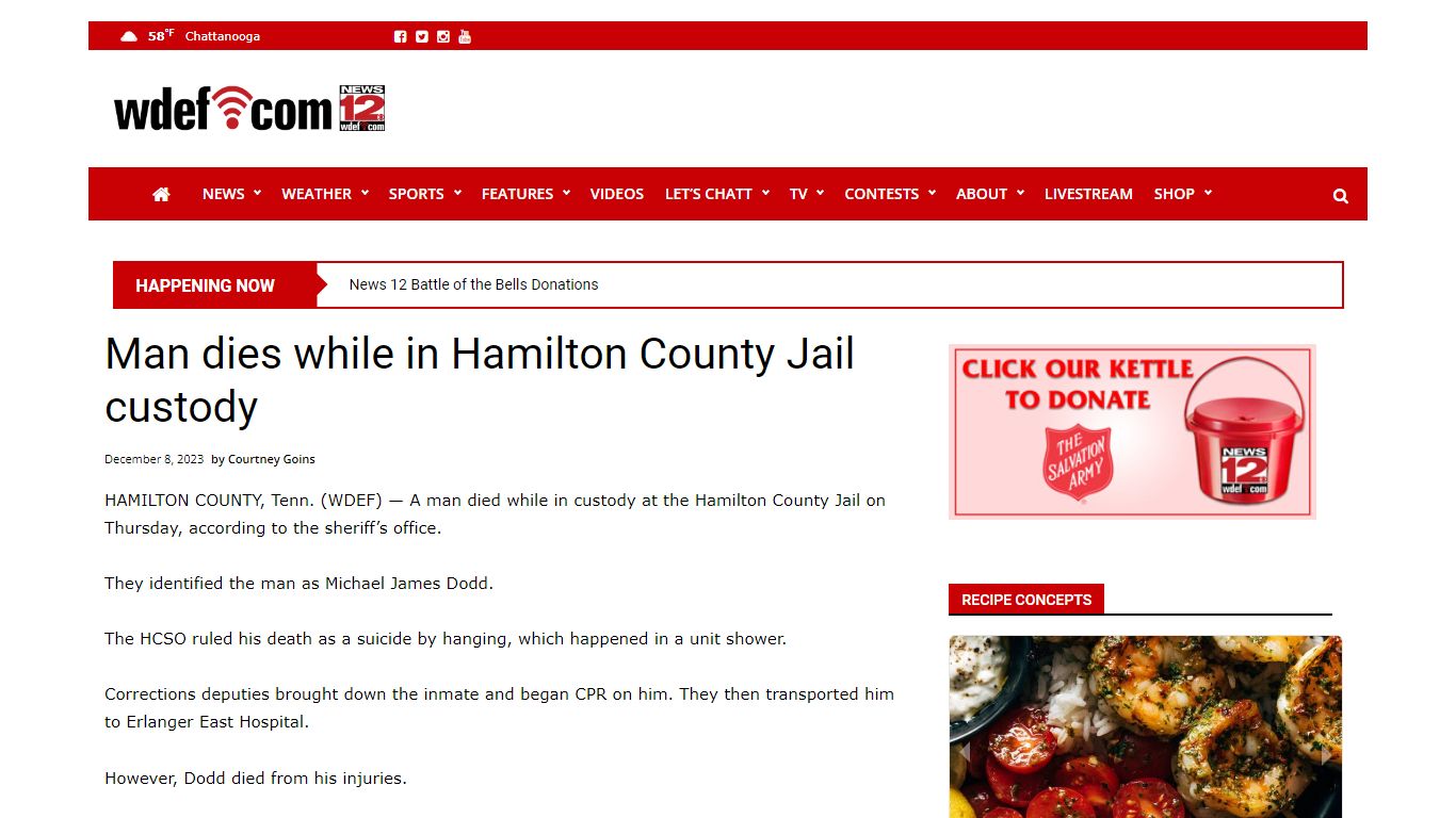 Man dies while in Hamilton County Jail custody - WDEF