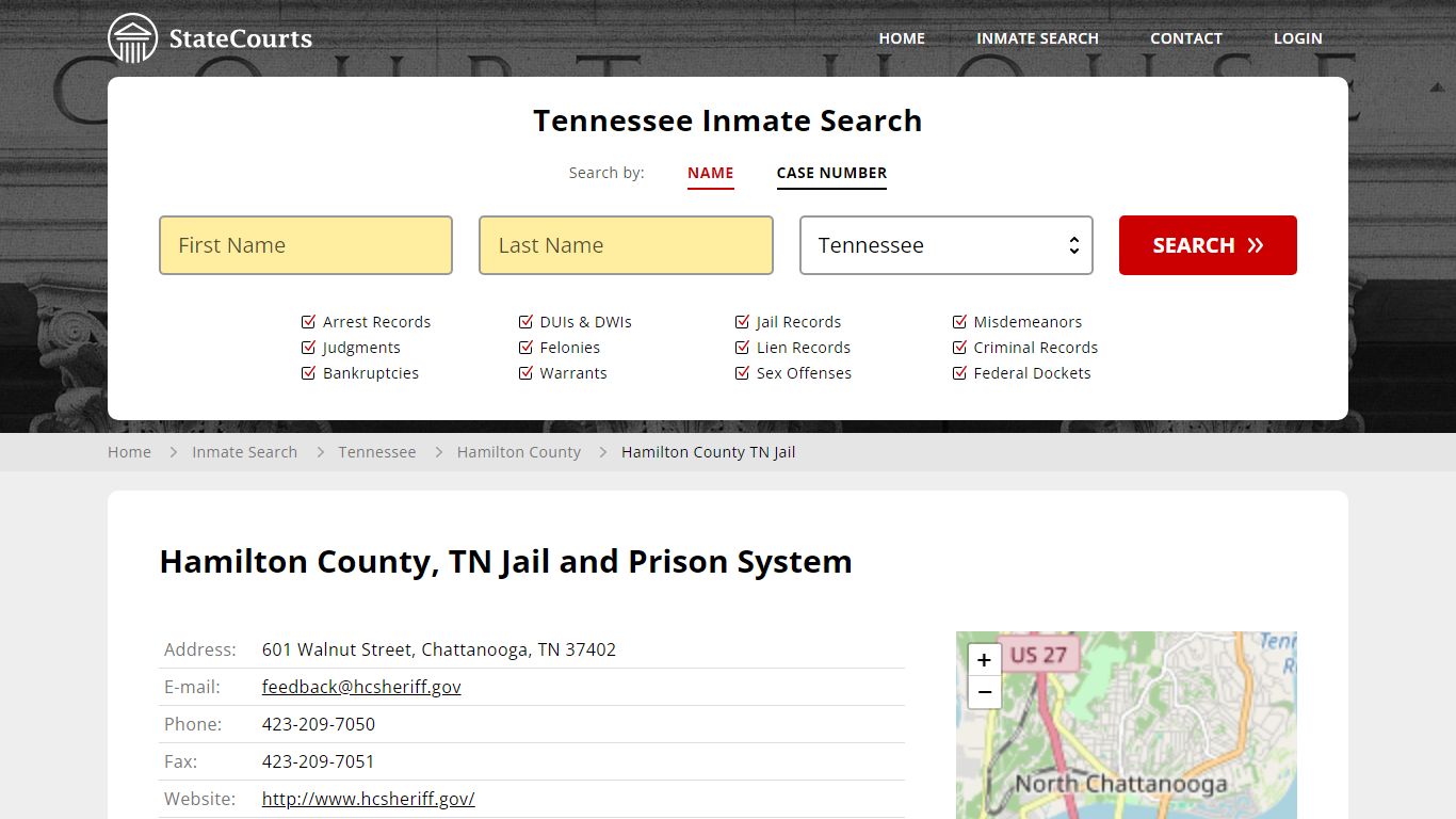 Hamilton County TN Jail Inmate Records Search, Tennessee - StateCourts